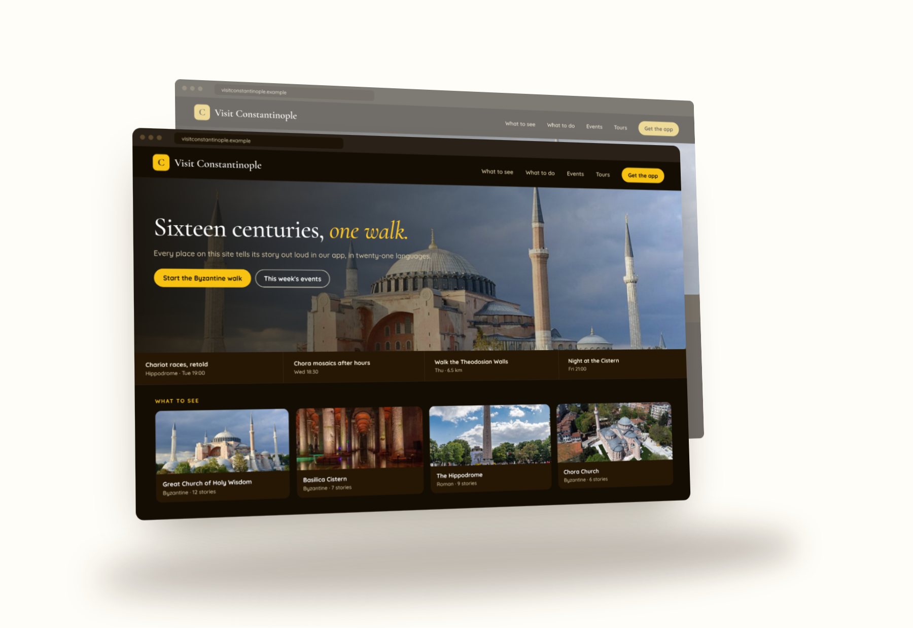 The destination website with this week's events and a tour